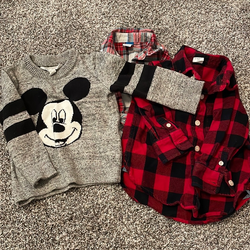 Baby boy Christmas button up and sweater